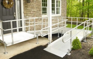 we offer custom configurations on our modular elevation ramps to ensure safe and easy access to and from your home entryway.